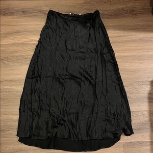 Zara Chic Black Satin Skirt